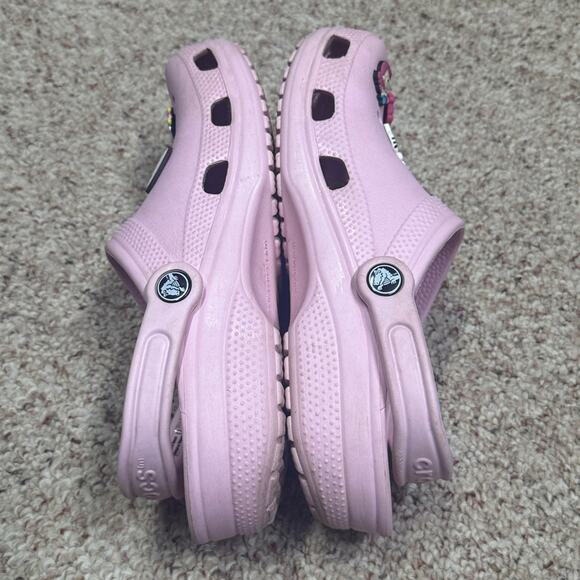 Pink Crocs Women’s Sz 9 Men 7 bedazzled - Picture 5 of 8